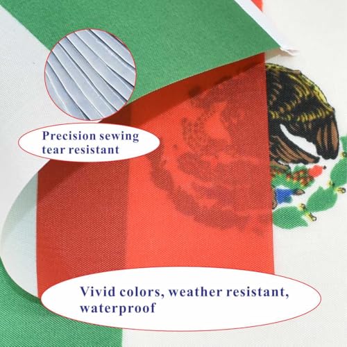 Image of 2 Pack Mexico Flag Banner String Small Mini 66 Feet 60 Pcs Mexican Hanging Flags Decoration