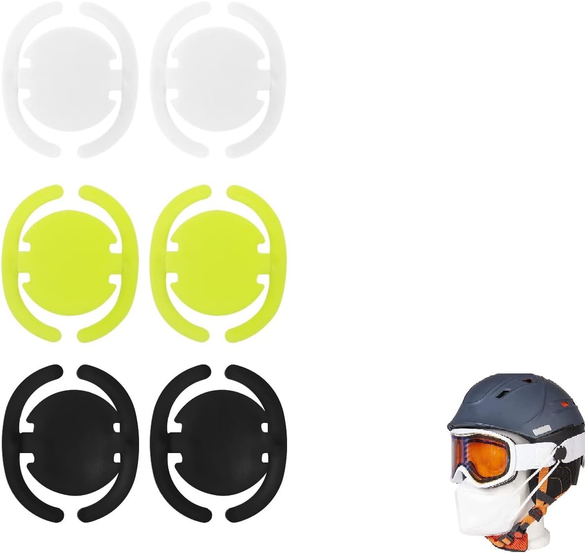 DBAILY Mask Holder Ski Helmet,3pairs Helmet Clips Durable Detachable