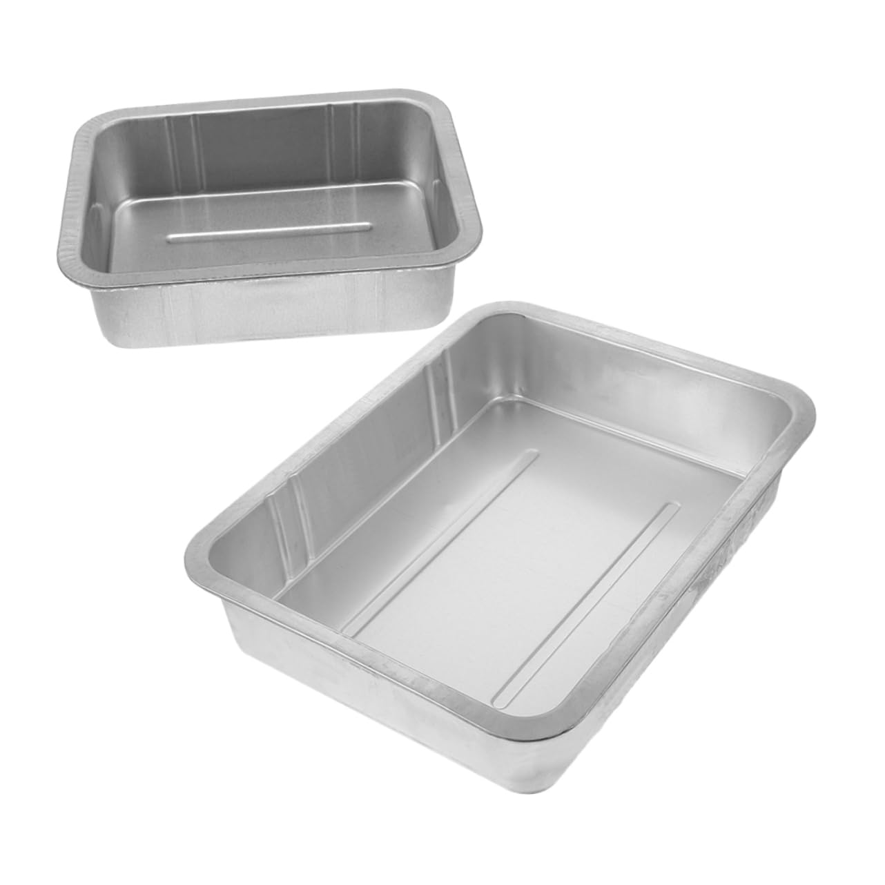 Bac de Vidange D'huile en Acier Argenté 10l 5l Lot de 2