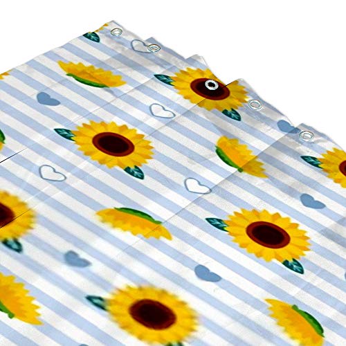 Rideau de douche de qualité supérieure en polyester imperméable à motif tournesol - 4