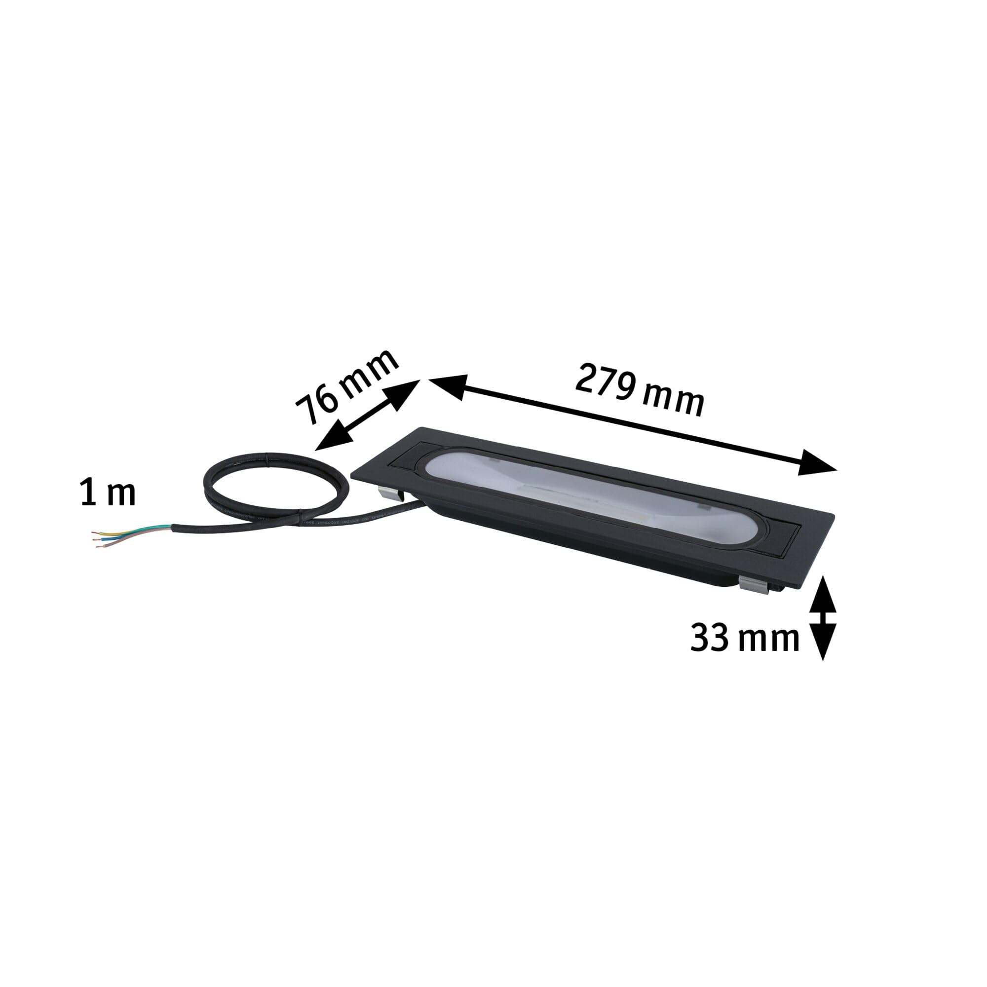 Paulmann 94671 luminaire d'extérieur LED Lèche-mur Flotas IP67 279x76 mm orientable à 70° incl. 1x6 watts gradable Outdoor Anthracite Métal 3000 K