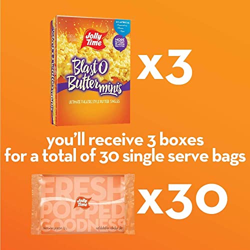 Jolly Time Blast O Butter, Ultimate Movie Theater Butter Microwave Popcorn (Blast O Butter Minis, 1.5 Ounce (Pack Of 30)) #TOP2