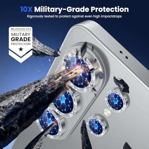 Image of WSKEN for Samsung Galaxy S26 Ultra Camera Lens Protector - Ultra Thin Case Friendly, 9H Shatterproof Tempered Glass with Anti Scratch Metal Circle Camera Screen Protector Cover Accessories, Glitter