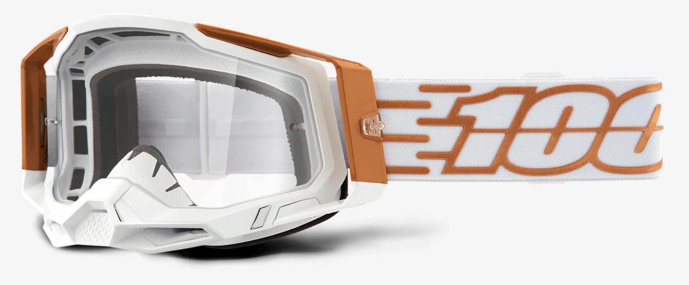 100% Racecraft 2 Mountain Bike & Motocross Goggles - MX and MTB Racing Protective Eyewear (MAYFAIR - Clear Lens)