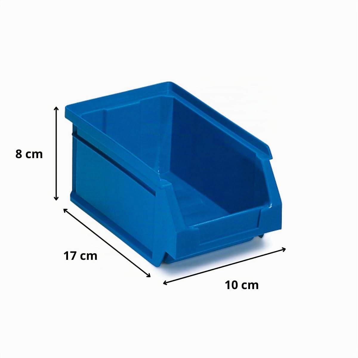 Tayg Set di 24 cassetti in plastica impilabili n. 51, organizer per viti, cassetti, contenitori, contenitori rettangolari in plastica (17 x 10 x 8 cm, blu)