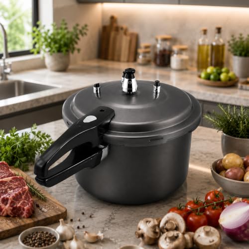 Image of Barton 7.4 Quart Stovetop Pressure Cooker, Titanium Finish Aluminum Pressure Canner with Safety Release Valve, Fast Cooking Pot for Meat, Soup, Beans & Vegetables, 7.4 QT