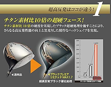 Works Golf Maxmax Black Premier Ultra High Resilience Driver Standard V-spec α-III Specification 46 Inch 10.5 Degree S