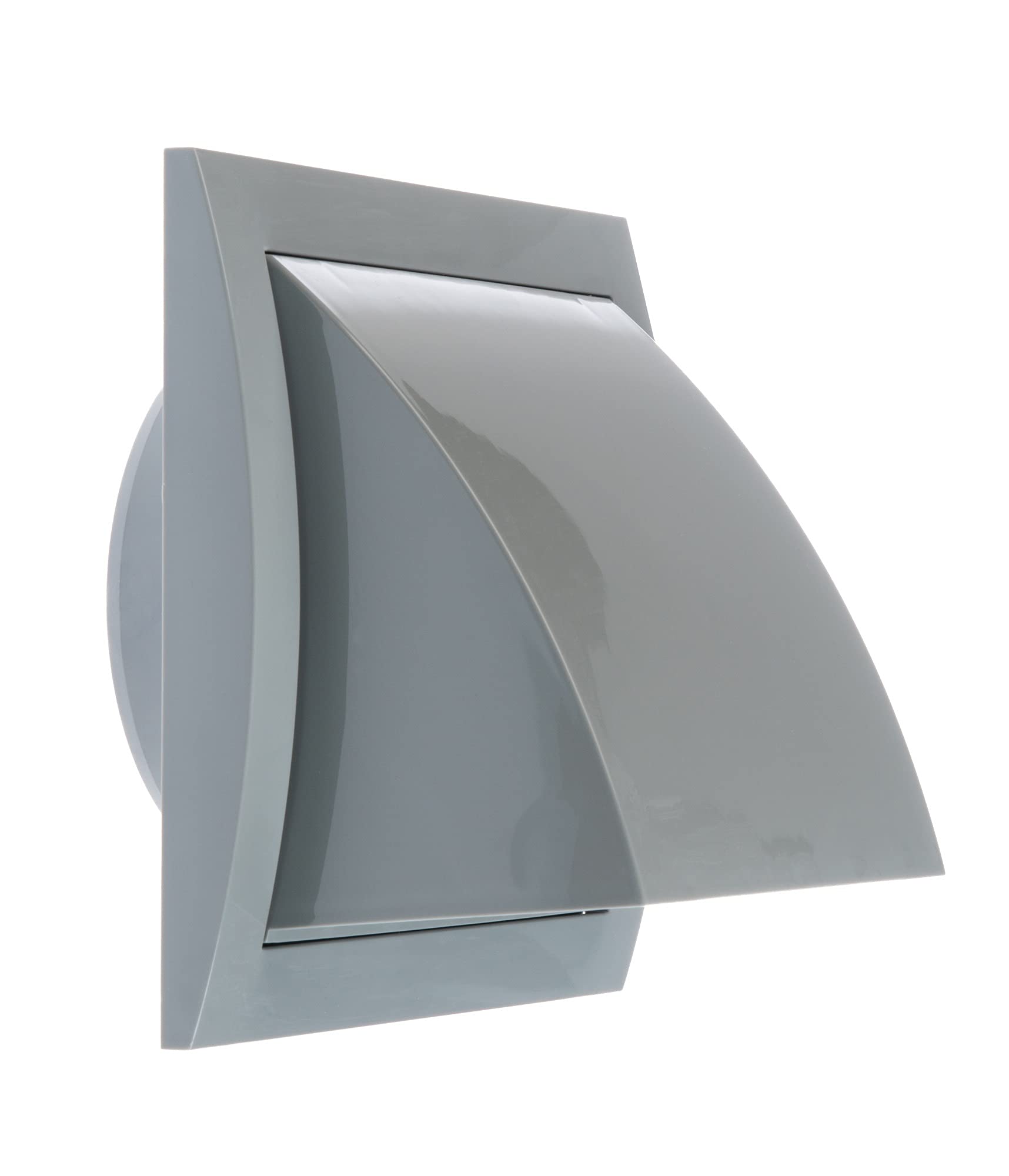 Steinberg14 Men's Grey 125Mm / 5'' Plastic Cowled Hooded Air Ventilation Wall Grille With Round Spigot And Wind Baffle Backdraught Shutter