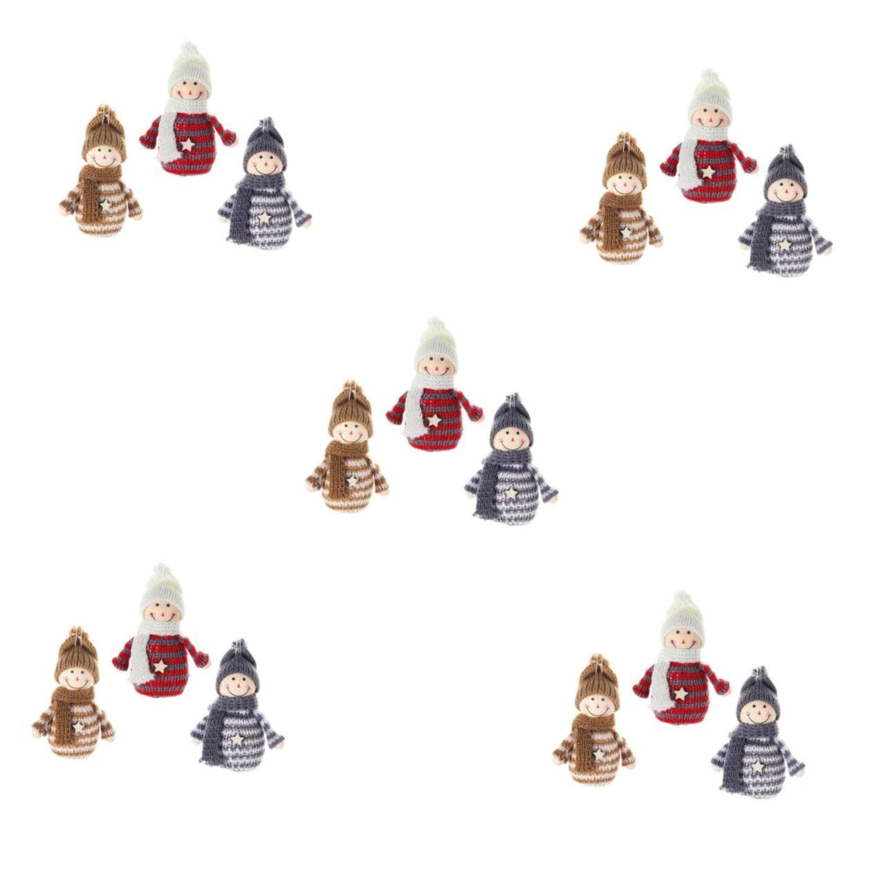 Toyvian 5 Sets Einzigartiges Schneemann-Ornament Weihnachts-schneemann-dekorationsset Weihnachts-schneemann-Puppe Festliches Hängendes Ornament Für Zuhause 3 Stück * 5