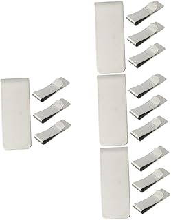 Mikikit 16 Pcs Bill Folder Check Clips Credit Card Clip Credit Card Holder Paper Cards Clips Paper Money Clips Slim Wallet Clips Cash Holder Banknotes Multifunction Stainless Steel Office