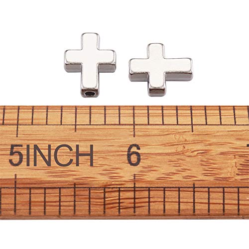 Beadthoven 20Pcs Tibetan Style Platinum Alloy Cross Pendant Crucifix Cross Charm Beads For Diy Rosary Bracelet Necklace Jewelry Making 15X12X5Mm #TOP6