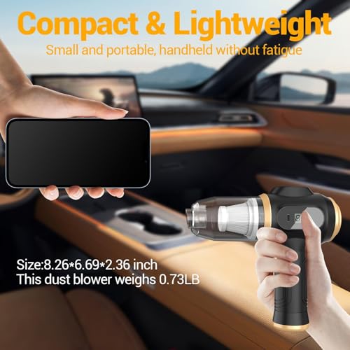 Image of Portable Car Vacuum Cordless Mini Handheld Vacuums Cleaner Rechargeable with LCD Display and Multi-Nozzles, High Power Hand held Cleaners for Car, Home, Office, Sofa, Pet Hair,Keyboard