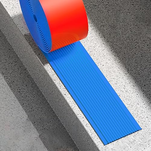 Perfiles de borde de peldaño anticaídas autoadhesivos de goma PVC azul mar 2