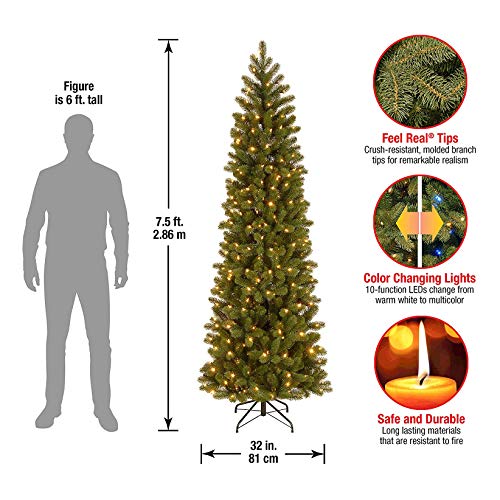 National Tree Company PEDD4-392D-75 Pre-Lit 'Feel Real' Artificial Slim Downswept Christmas Tree thumb #3