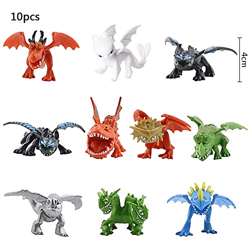 10 Pezzi Dragons Mystery Toys 4CM,Assortiti Figura...