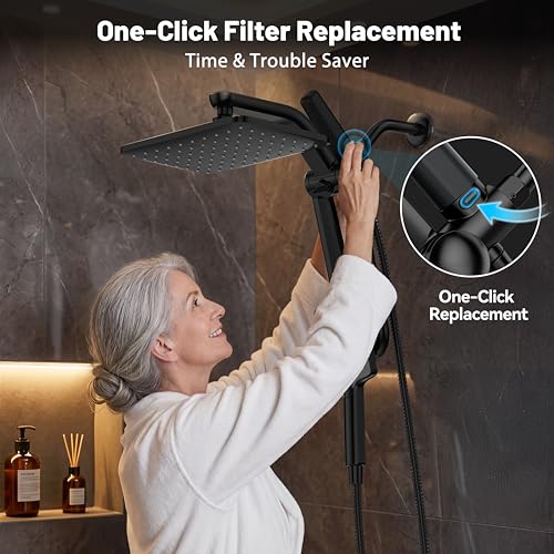 DAKINGS Dual Filtered Rainfall Handheld Showerhead Spray Combo for Bathroom - image 3