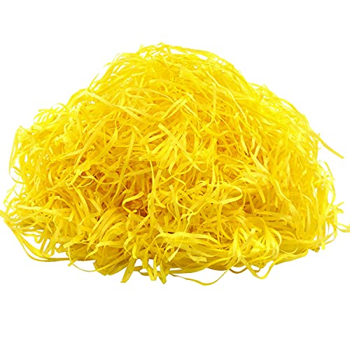 Korbgrashandwerk, Ostern, geschredderter Seidenpapierkörbe, Bastschnipseln, Geschenkfüller (gelb)