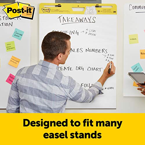 Post-It Super Sticky Easel Pad, 25 X 30 Inches, 30 Sheets/Pad, 6 Pads, Large White Premium Self Stick Flip Chart Paper, Super Sticking Power (559Vad6Pk) #TOP4