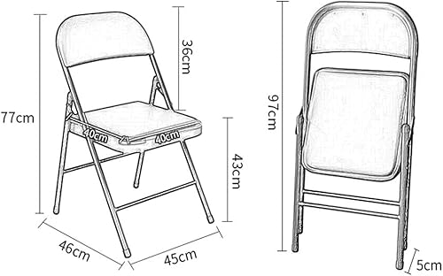 Miniatura 3 de Sillas plegables muebles simple metal silla de conferencias casero restaurante comedor silla oficina ordenador silla (color Reda, tamaño 179,006.7