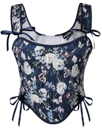 Image of Scarlet Darkness Corset Tops for Women Renaissance Floral Bustier Tops