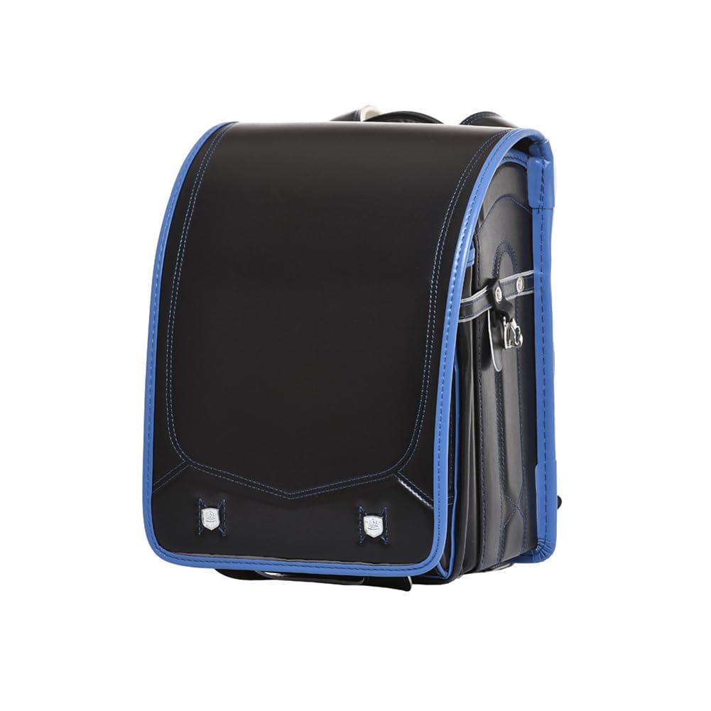 Zaino giapponese, borsa da scuola leggera antipioggia in pelle PU per studenti della scuola primaria per ragazzi e ragazze, chiusura automatica, blu (blu)