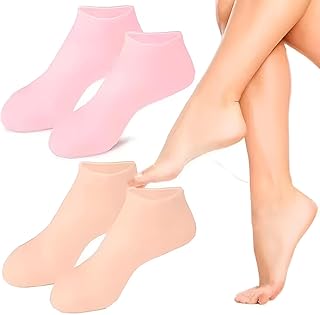 جوارب سبا للقدم - جوارب فاخرة لترطيب القدم مناسبة للأطفال، توفر ترطيبًا عميقًا وإصلاح الشقوق وراحة مهدئة للحفاظ على صحة القدمين ونعومتها وانتعاشها طوال اليوم. (زوجين)