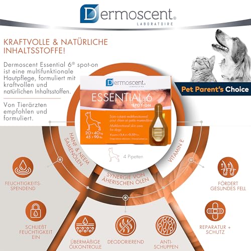 Innovative Hautpflegelösung für Hunde und kleine Haustiere | Feuchtigkeitsspendend, glänzend, kontrolliert Haarausfall, reduziert Gerüche und schützt mit natürlichen Inhaltsstoffen | 20-40 kg