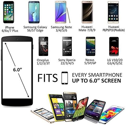 iPhone X 8 Plus 7 Plus 6 Plus 6s Plus Armband, Portholic Cell Phone Workout Arm Band for Samsung Galaxy S6/S7 Edge s8/s8 Plus, LG G5, Note 2/3/4/5, Key Holder, 6.0 Inch, Running,Hiking,Cycling,Walking