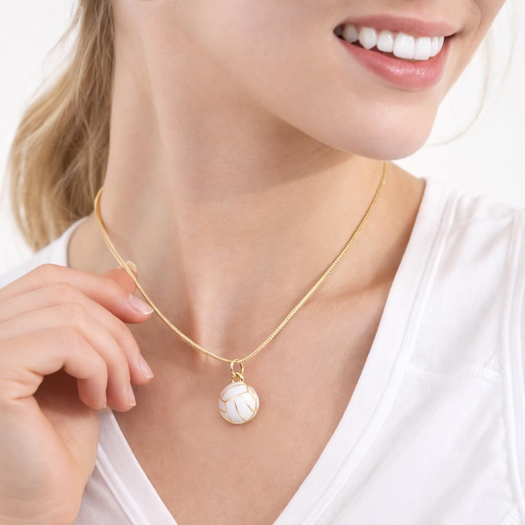 Spinningdaisy Gold Plated 3D Volleyball Necklace - Image 6