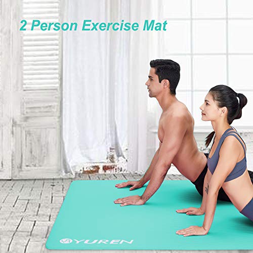 Tapete de ioga YUREN grande para exercícios, 1,2 x 2,1 m com espessura de 10 mm, ultra confortável,