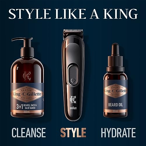 King C. Gillette Cordless Beard Trimmer Kit for Men, Electric Razor for Men with Lifetime Sharp Blades, Includes 3 Interchangeable Hair Clipper Combs, Gifts for Men, 2 Pin UK Plug King C. Gillette Cordless Beard Trimmer Kit for Men, Electric Razor for Men with Lifetime Sharp Blades, Includes 3 Interchangeable Hair Clipper Combs, Gifts for Men, 2 Pin UK Plug