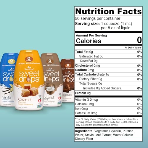 image for SweetLeaf Sweet Drops - Flavored Stevia Liquid Sweetener, Stevia Extra