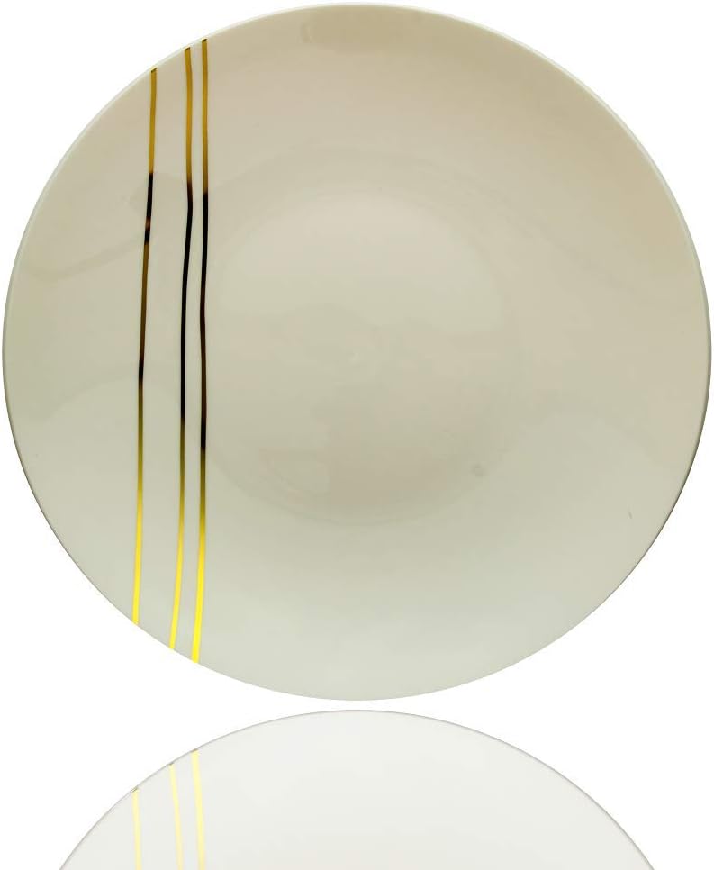 Trendables™ 40 - Pack Combo Premium Disposable Plastic Plates, Food Grade Elegant Plastic Dinner Plates - Design Includes: 20 x 10.25 Dinner Plates & 20 x 8 Salad/Desset Plates (Motif)