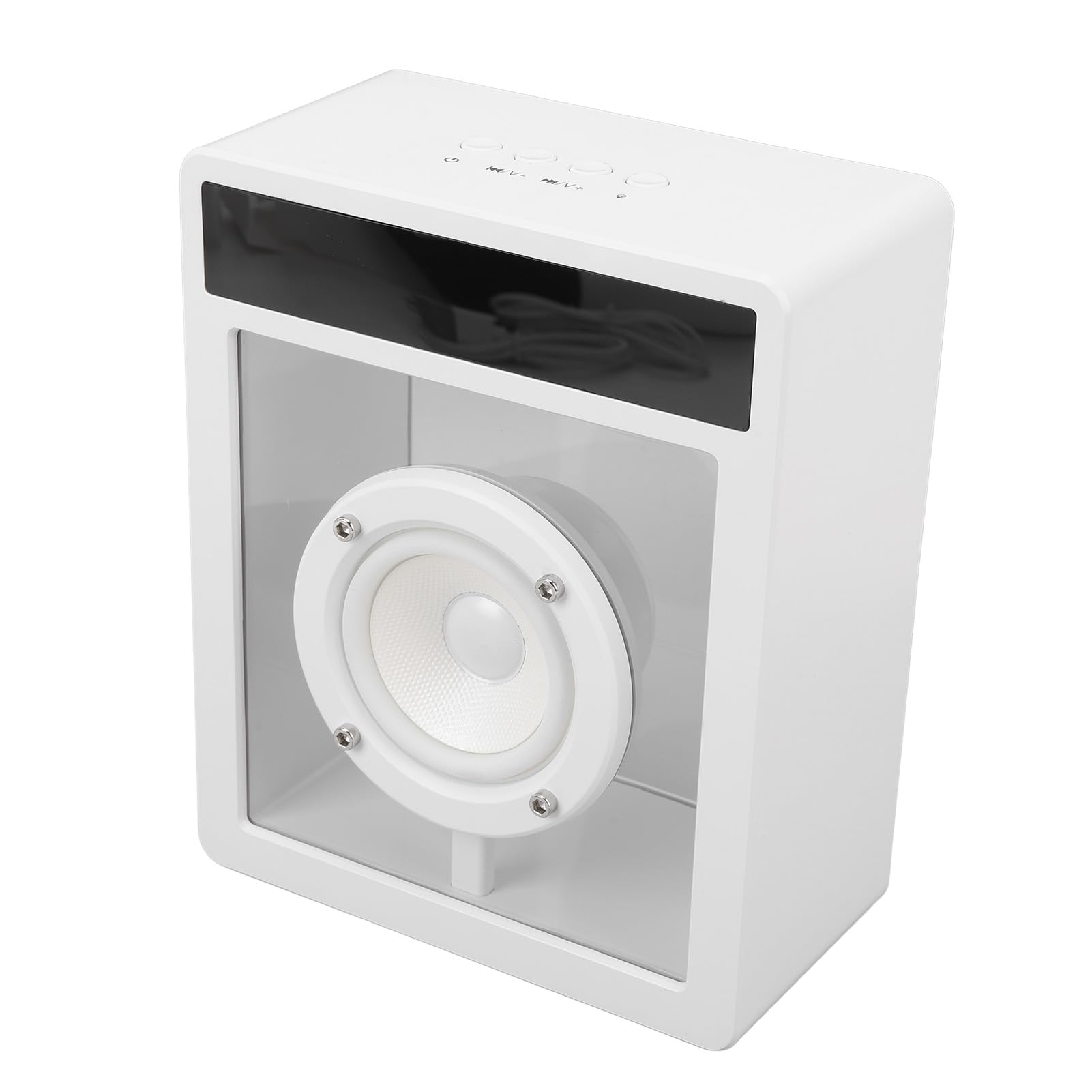 Altoparlante Bluetooth Portatile con Surround a 360° e Luci Ambientali per Feste, Canti Karaoke e Amanti della Musica ABS Bianco 10W
