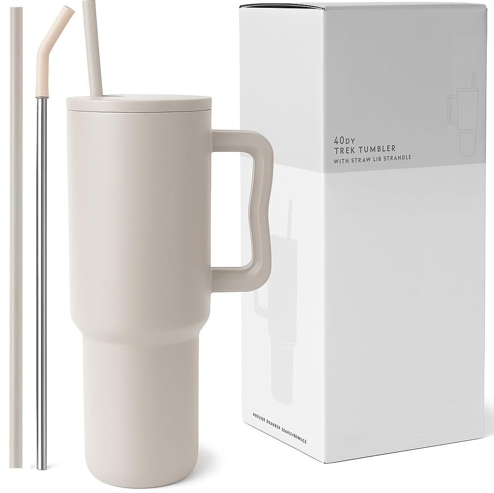 FLYNGO 1.2L Stainless Steel Tumbler with Straw and Leak Proof Lid, Vacuum Insulated Large Sipper Bottle for Gym, Office & Outdoor Use, Travel Mug for Hot & Cold Drinks (Almond Birch)-image-40