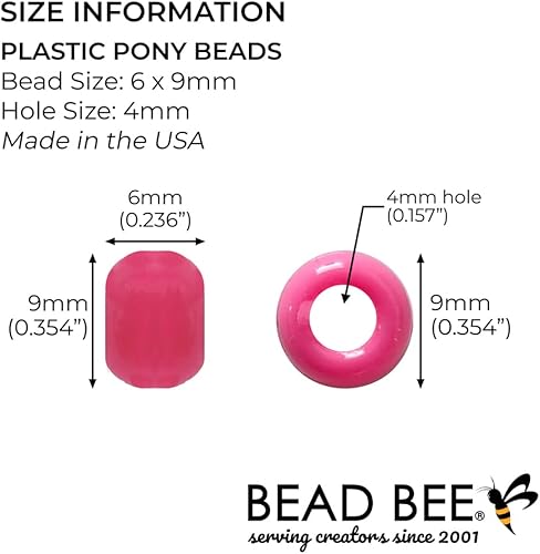 Miniatura 10 de Unicornio Princess Pastel Mix Pony Beads, fabricadas en Estados Unidos, 0.236 x 0.354in, 1000 cuentas de plástico multicolor, a granel para hacer