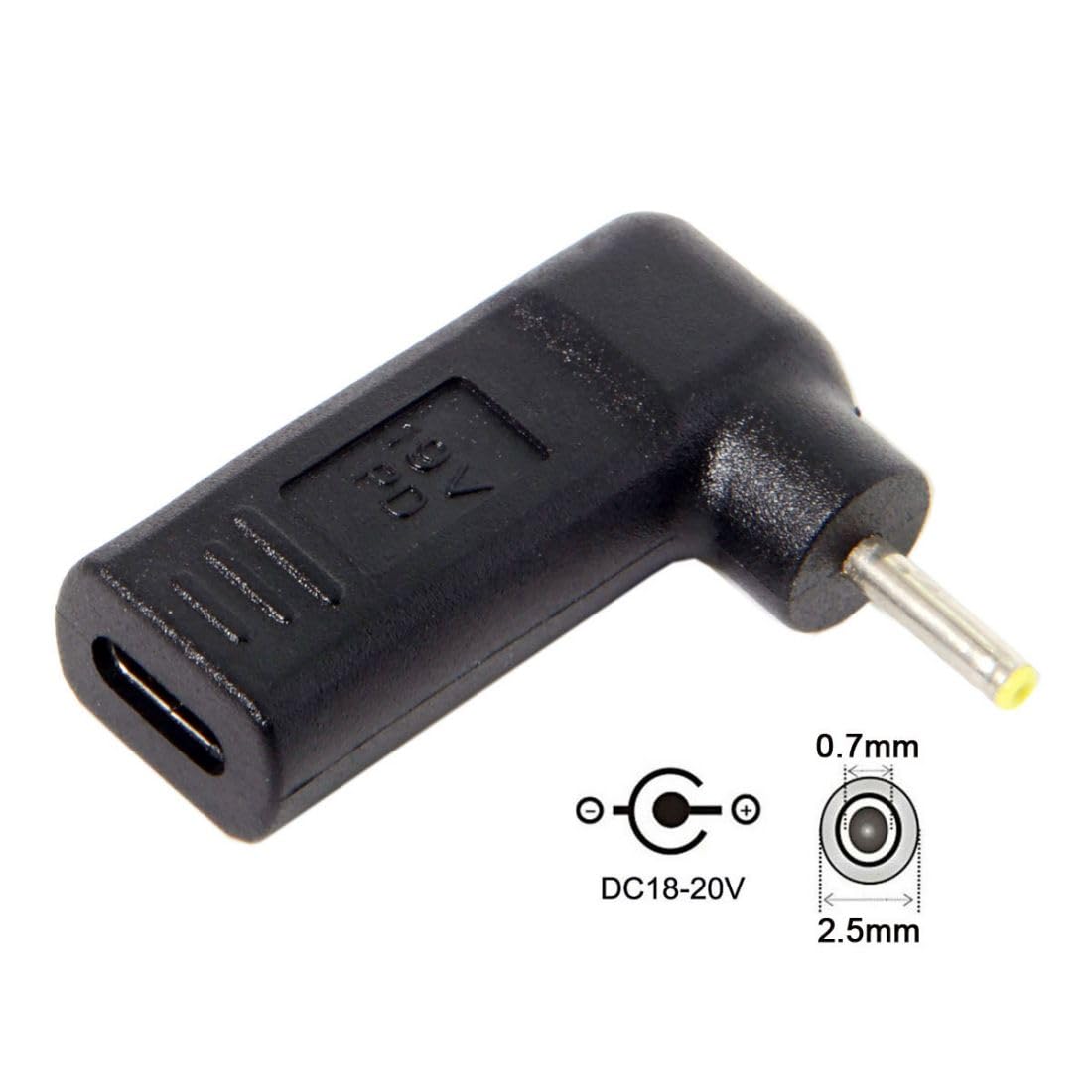 Adattatore USB-C A Connettore 2.5mm X 0.7mm – Ricarica Rapida PD 100W, Con Chip Intelligente E LED Blu, Per Notebook E Dispositivi Compatibili (solo Ricarica, No Dati)