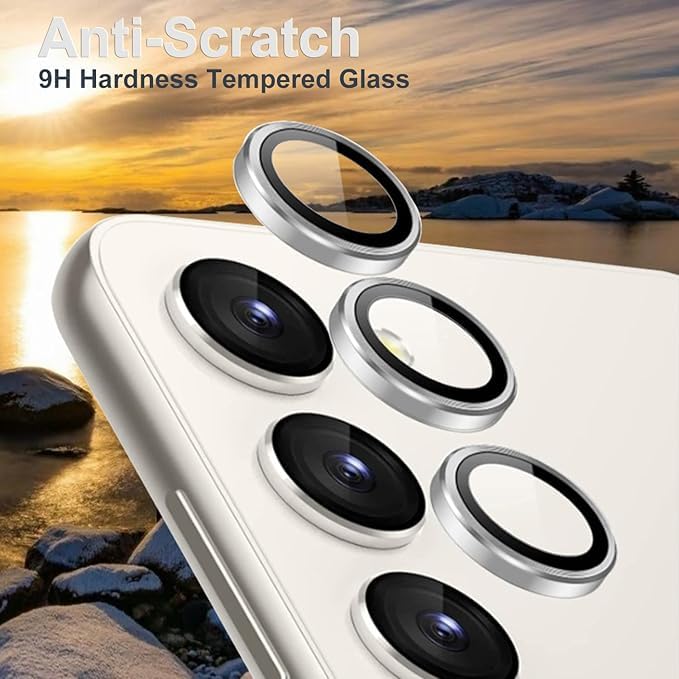 Image of CLITZ Camera Lens Protector for Samsung Galaxy S25+ / S25 Plus 5G, 9H Tempered Glass Metal Individual Ring Cover,HD Clear, 1 Set (Silver)