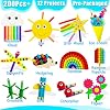MHMYDIS First Craft Kit for Kids - 12 in 1 No Mess Creative Arts and Crafts kit for Kids Ages 4-8 - Toddler Crafts Kit Supplies - Gifts for Girls and Boys 3 4 5 6 7 8 Year Old (Rainbow) #2