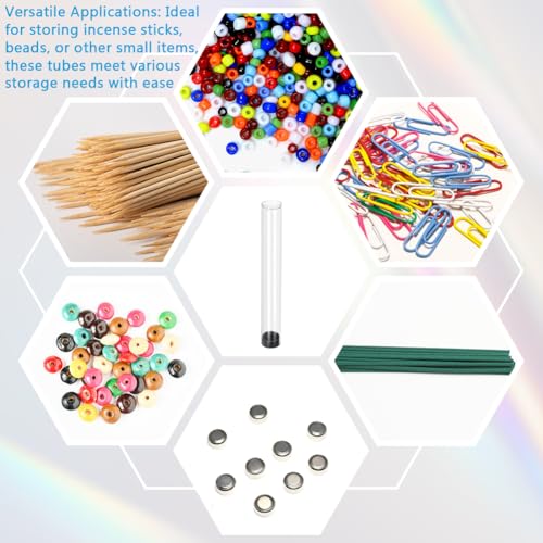 AHANDMAKER 6 Stück Durchsichtige Aufbewahrungsröhren Aus Kunststoff 7(1) cm Mit Schwarzem Deckel Flacher Boden Langlebige Perlenbehälter Zum Basteln von Schmuckzubehör Aufbewahrung von Gegenständen