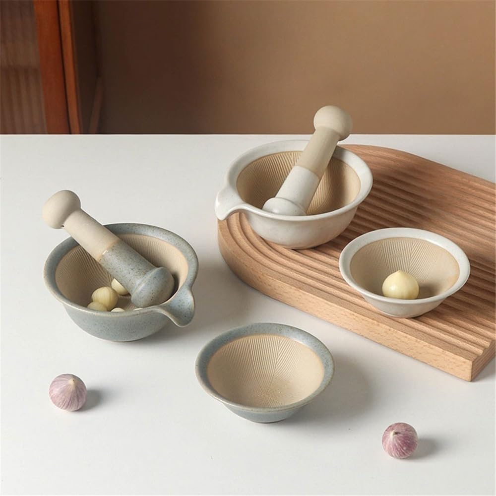 Moździerz i tłuczek Pounders Ceramiczna miska do mielenia gospodarstwa domowego Kuchnia Narzędzia do ubijania czosnku Zestaw moździerza i tłuczka Ceramiczna prasa do czosnku w wysokiej temperaturze pe