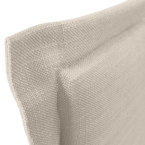 Miniatura 7 de Dhome Cabecero De Lino Natural Liso Con Ribete Cabezal Tapizado Cama Dormitorio Moderno Top Trending Lino Natural, 160x105cm Con Patas Camas 150 160