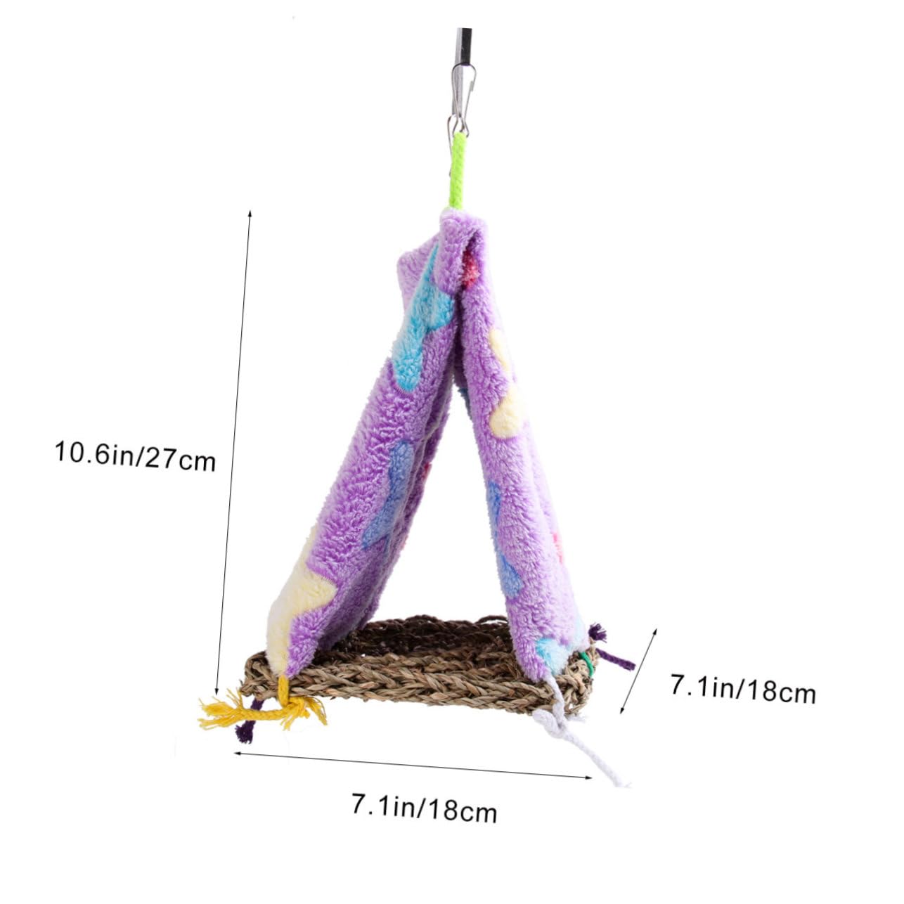 Kisangel Woven Birds Tent for Parrots Creative Triangle Sleeping Bed Nest Durable and Chic Design Random Color Style for Pet Birds to Rest and Play Random Color
