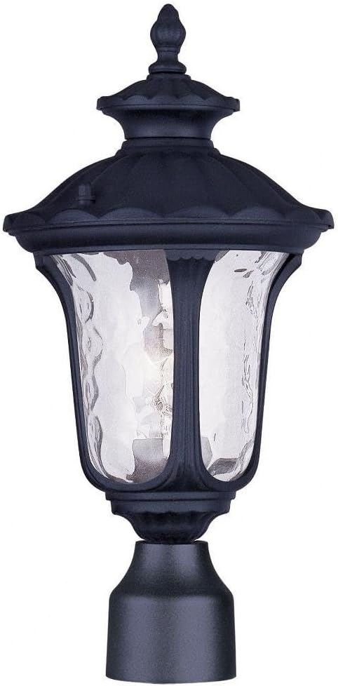 Livex Lighting 7848-14 Oxford 1-Light Outdoor Post Top Light, 15.5" h x 7.25" w, Black