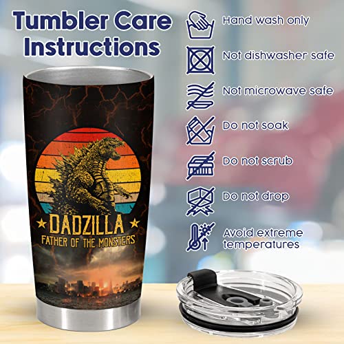 34Hd Fathers Day Gift For Dad - Dadzilla Father Of The Monsters Tumbler - Fathers Day Gift For Movie Lovers - Dad Birthday Gifts - Best Dad Ever Gifts #TOP3