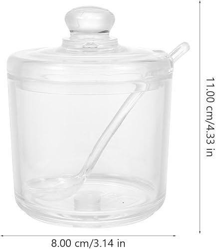 Miniatura 2 de Juego clásico de azucareros de vidrio transparente con tapa para servir, olla de sal y pimienta, contenedor dispensador de condimentos, caja de