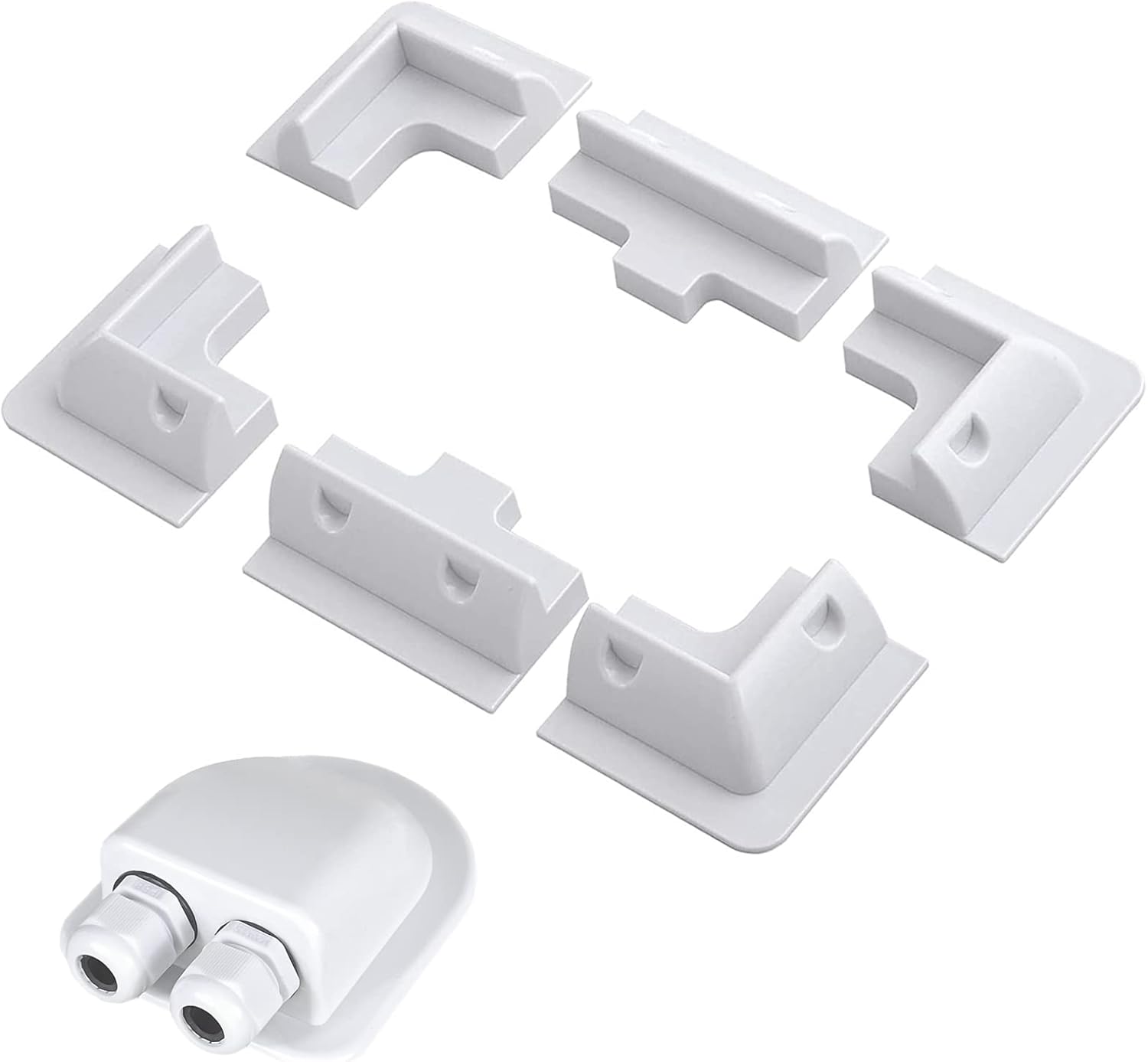 7 Pieces ABS Solar Panel Mounting Brackets,Solar Drill Free Corner Bracket for RV, Boats, Motorhomes,Roof,White