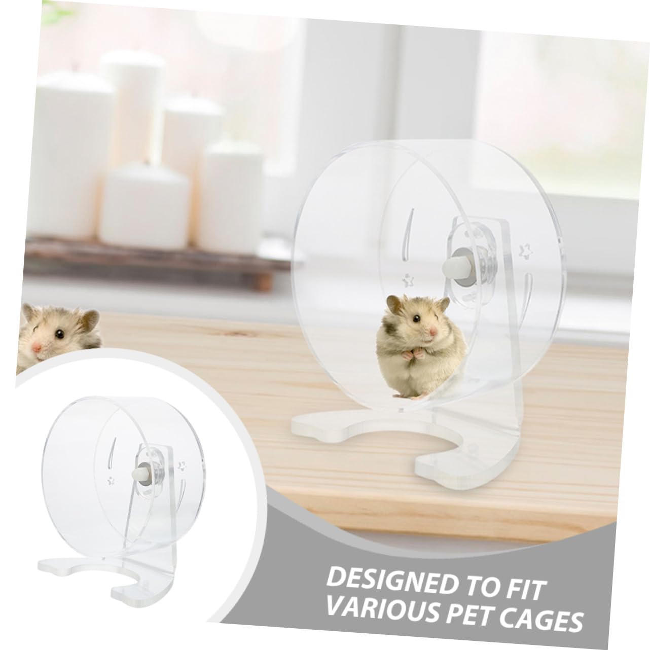 Kleines Hamsterrad Transparent Geräuscharmes Laufrad für Hamster und Kleintiere mit Ständer Robustes Design für Käfige