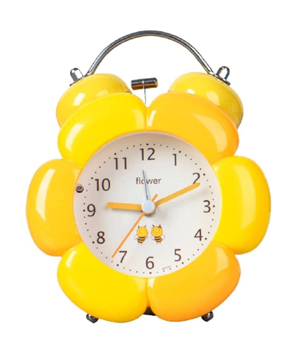 Réveil Fleur Mignon Pour Enfants - Analogique Silencieux - Bureau Ou Chevet - Couleur Bleu - Facile à Utiliser