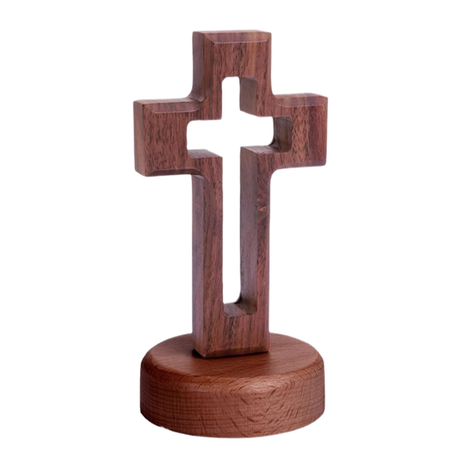 Cruz de madera con soporte para decoración de Pascua y hogar 8